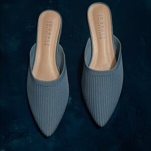 Journee Collection Women's Blue Mules new never worn